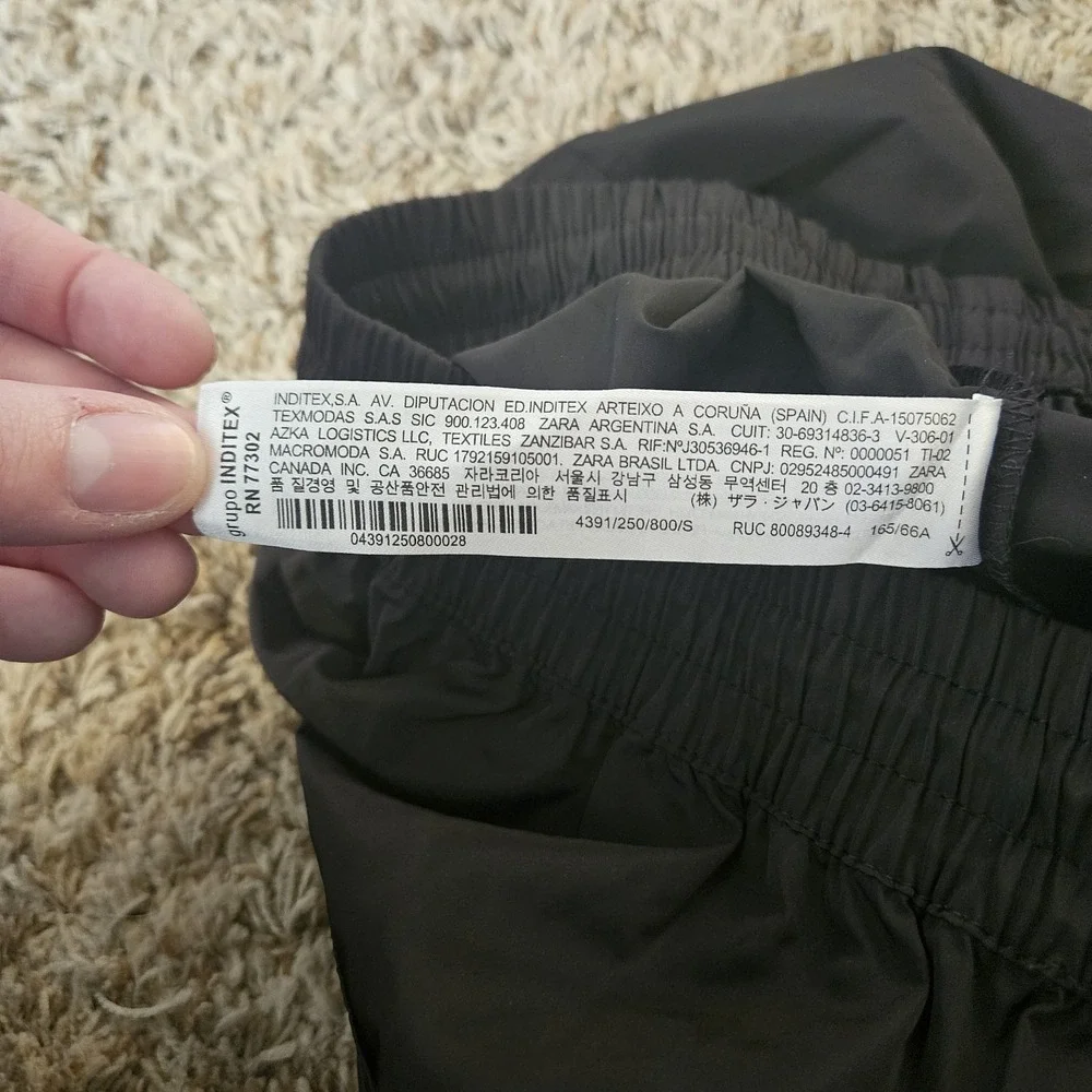 Zara Womens Black Small Athletic High Waist Shorts Black Zip Pockets Gym‎ Comfy